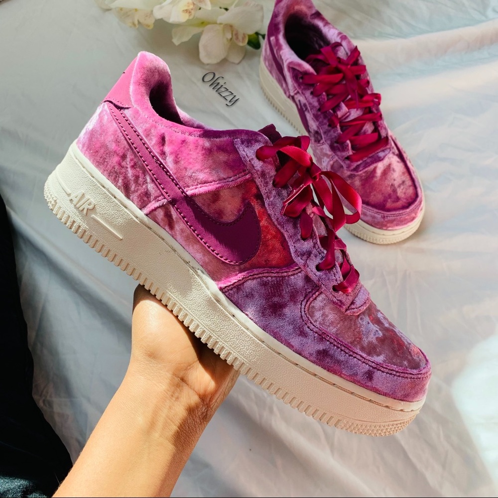 Nike Women's Pink Velvet Air Force One's